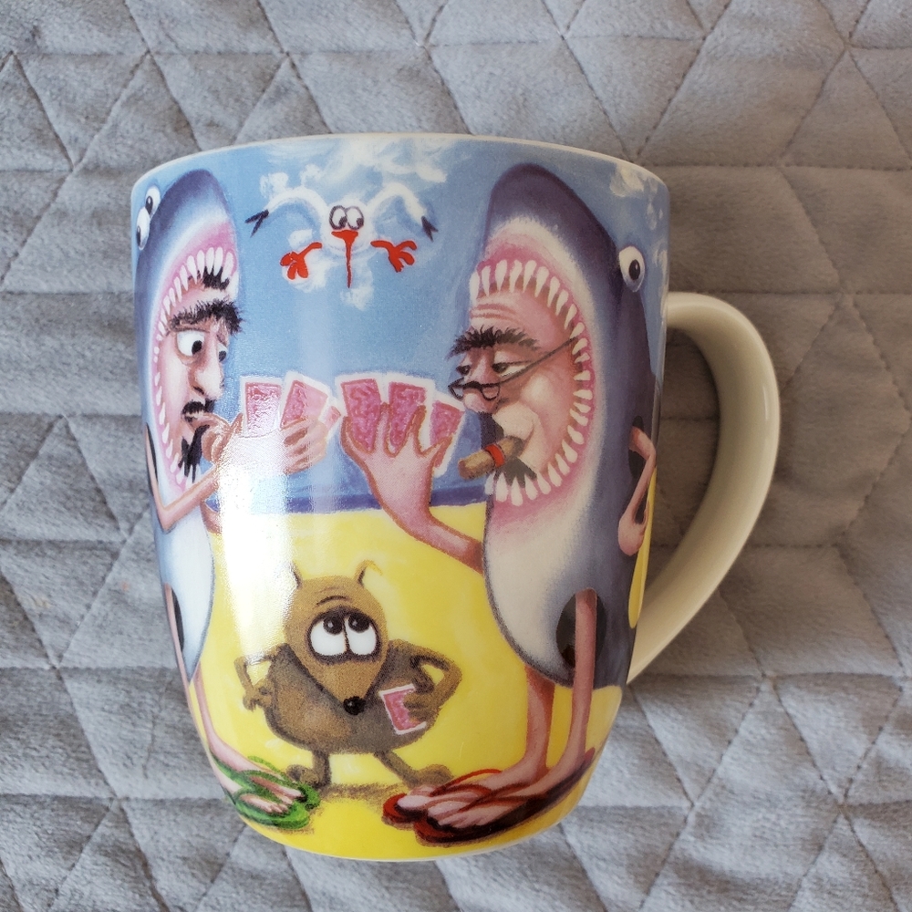 Maxwell & Williams: Card Sharks - Porcelain 14 oz. Coffee Mug by Sue Janson 2008
